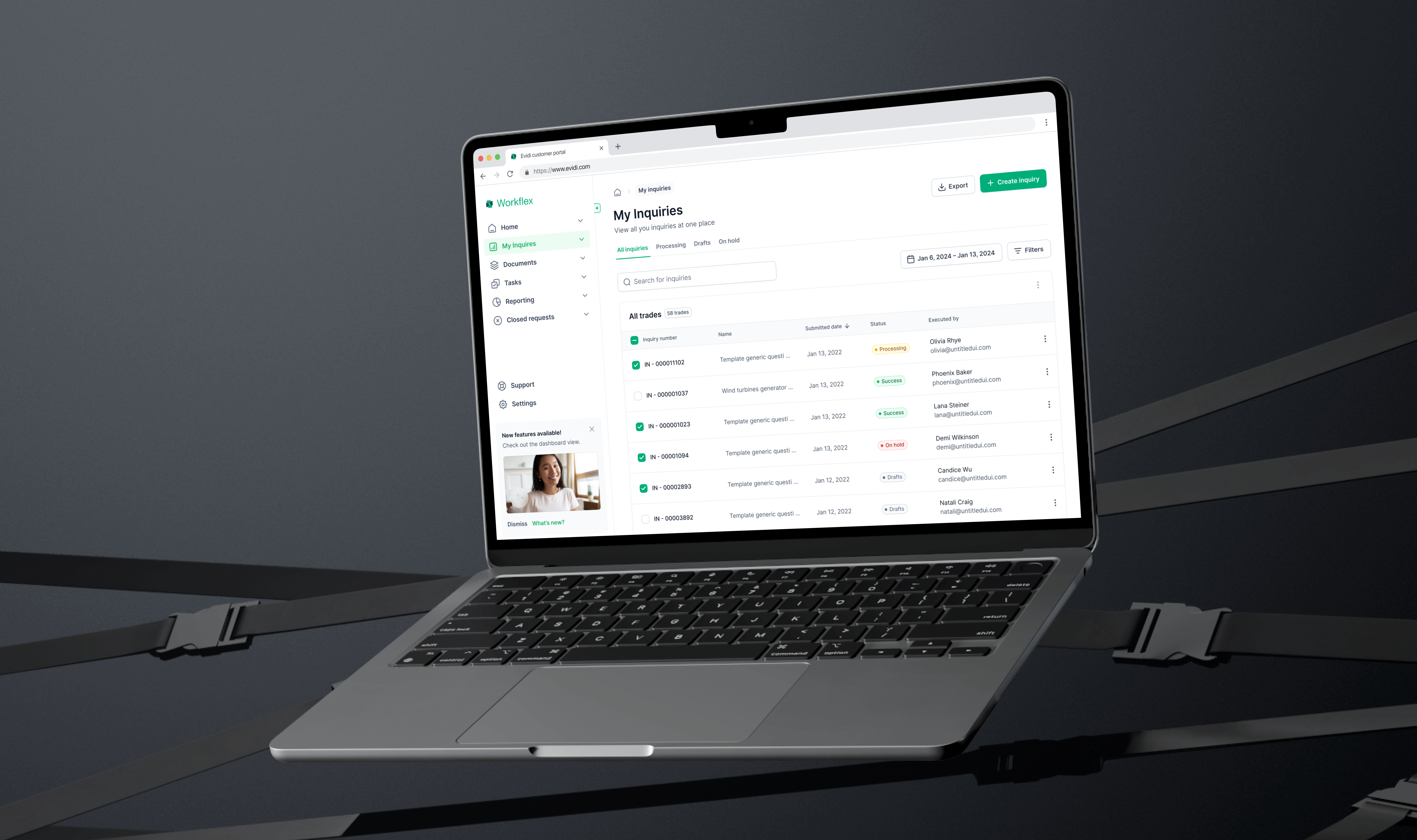 Evidi Customer Portal screenshot 2
